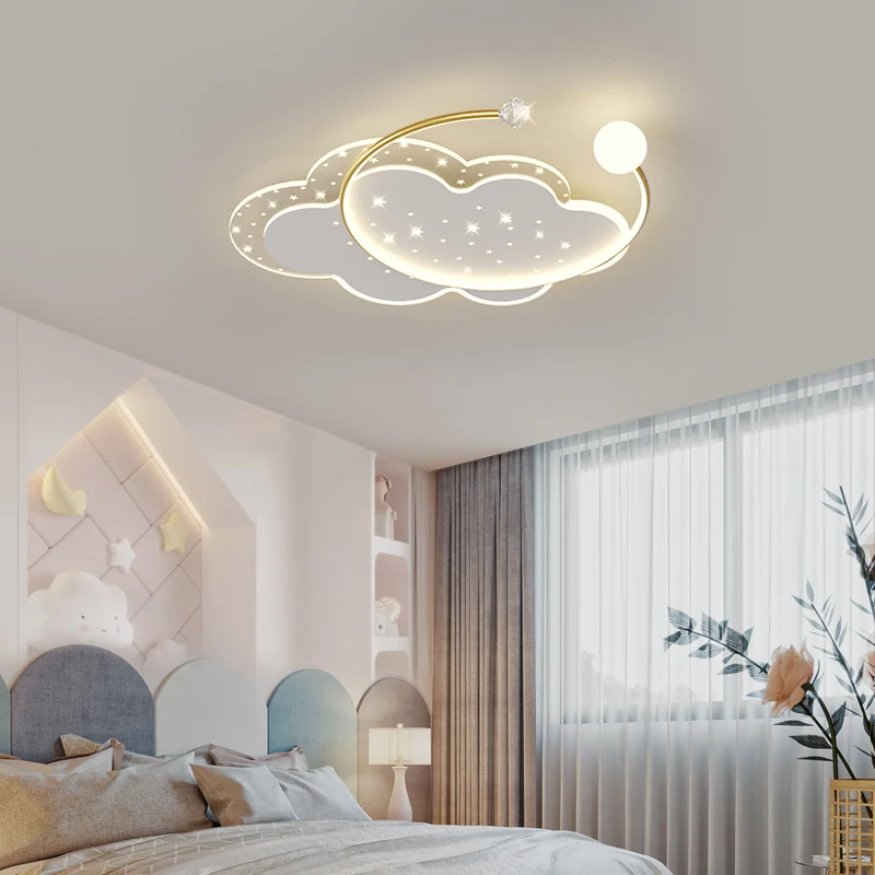 Led Ceiling Lamp For Child Girls Room Bedroom Study Cloud Ceiling Light Kids Baby Plafonnier Chambre enfant Star Ball Chandelier