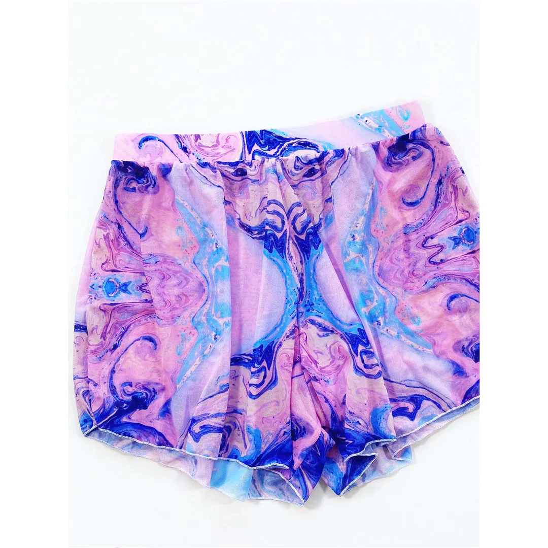3-teiliger Tie-Dye-Bikini mit Neckholder, Damen-Badeanzug, dreiteiliges Bikini-Set mit Shorts, Badebekleidung, Badeanzug, Modell V3271 – Detail 16
