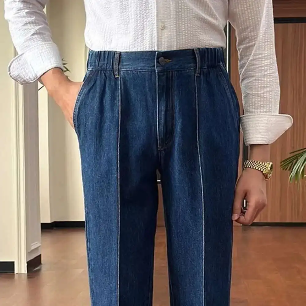 2024 Fashion Casual High Waist Straight Leg Jeans Men Trouser Naple High Quality Jeans Men Dress Trouser Straight Leg Pant