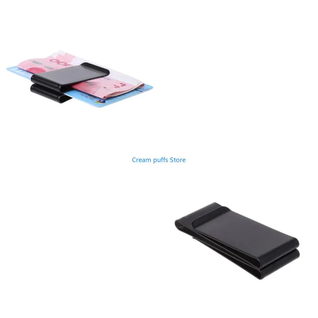 50LE Stainless Steel Double-sided Money Clip Purse Wallet Credit Card Holder