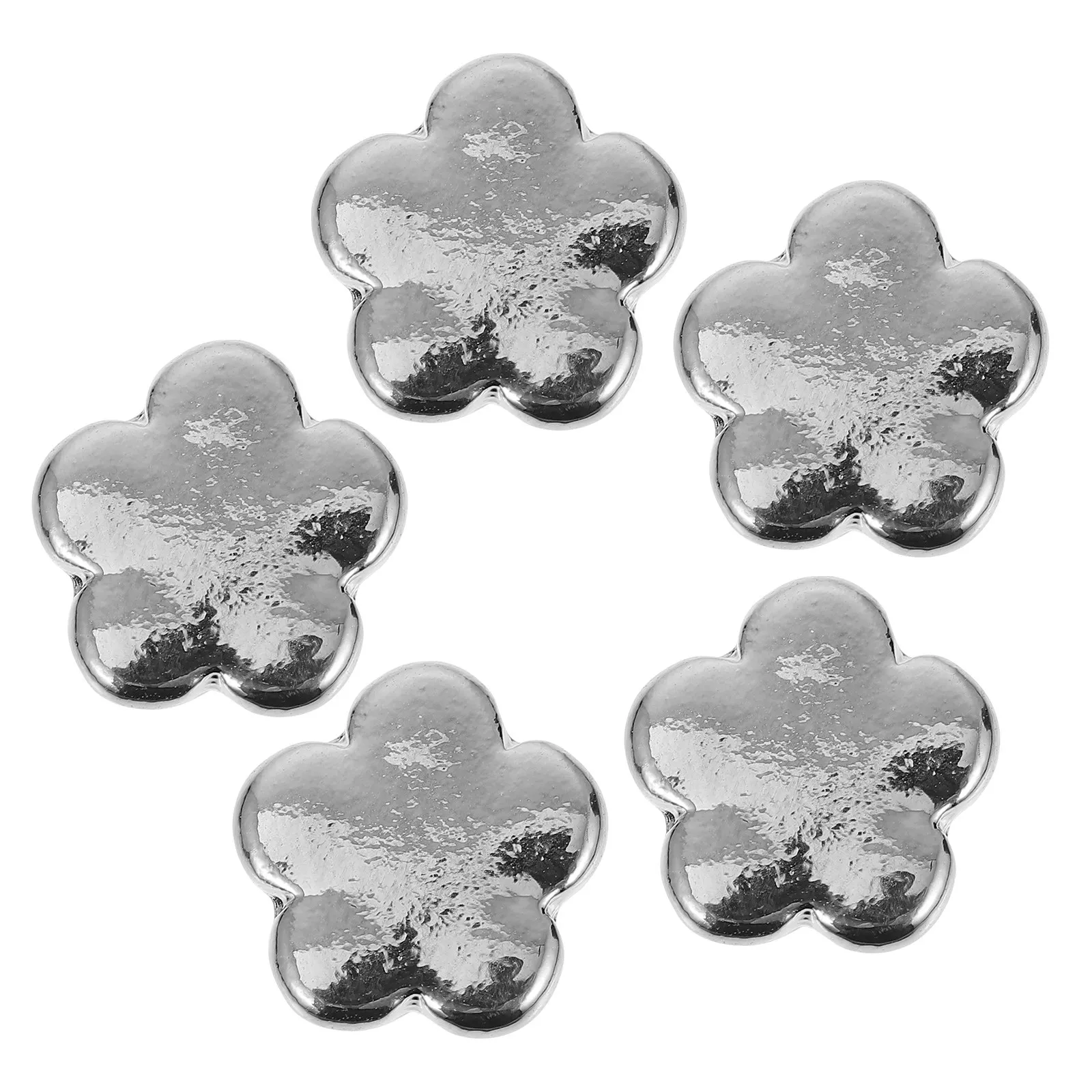 5Pcs Delicate Silver Flower Watch Band Nails Exquisite Watchband Decor Charms Easy Attach Detach for Smartwatch
