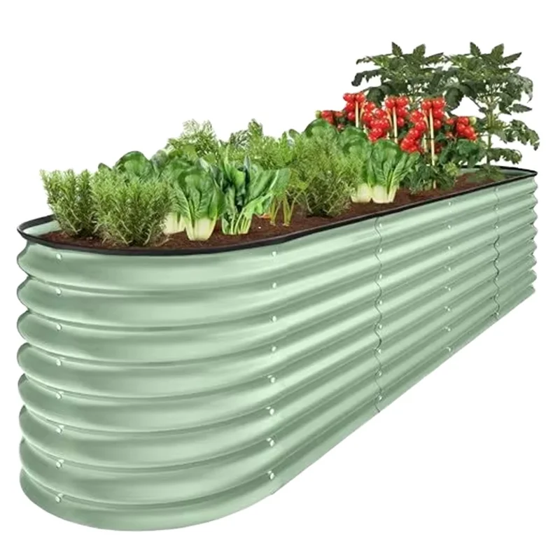 Factory Supply Modular Metal Raised Garden Beds Big Outdoor Galvanized Steel Planter Boxes for Gardening Usage on Floor