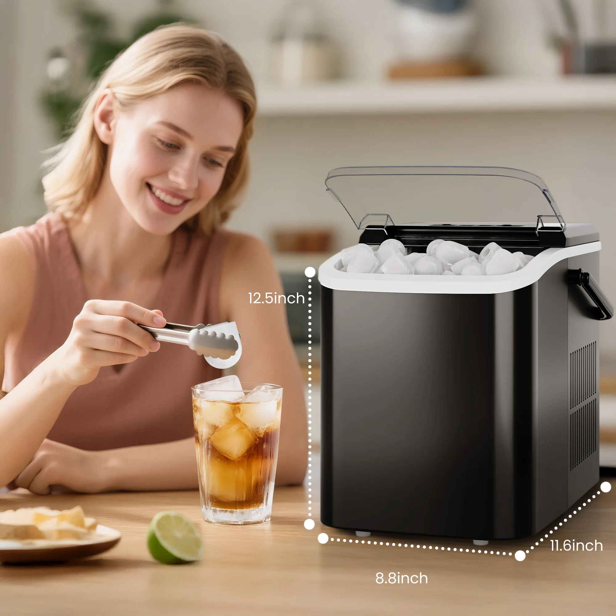 portable ice maker on countertop