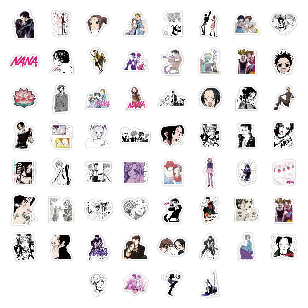 60PCS Anime NANA Stickers Cool Graffiti Decals Kid Toy Decoration Skateboard Laptop Motorcycle Phone Car Waterproof Sticker Gift
