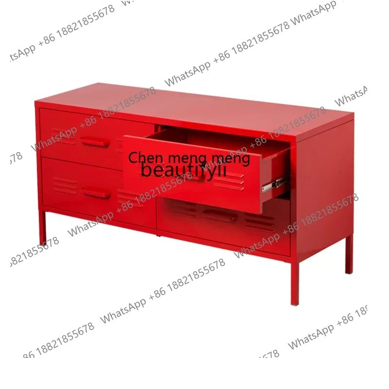 

New style Light Luxury TV Cabinet Steel Living Room Storage Cabinet Household Iron Storage Cabinet Locker ss 7304