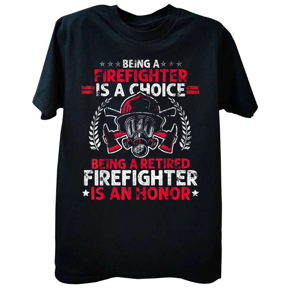 Heroic Fireman Gift Idea Retired Firefighter T Shirt Funny Christmas Retirement Party Boyfriend Grandpa Guys Cotton T-Shirt