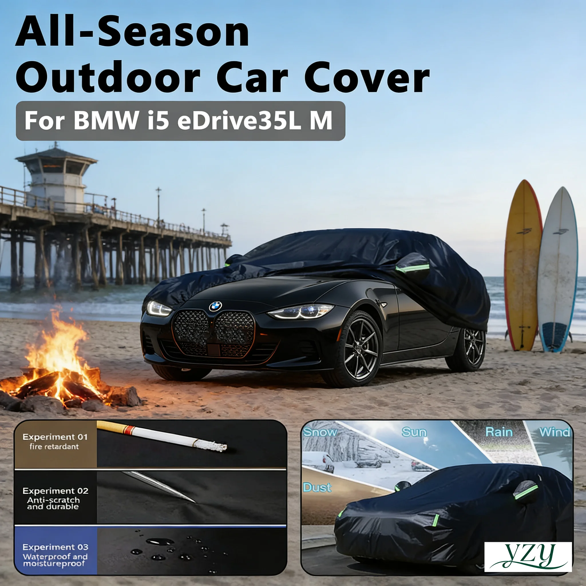 

For BMW i5 eDrive35L M Outdoor Protection Full Car Covers Snow Cover Sunshade Waterproof Dustproof Exterior Car Accessories