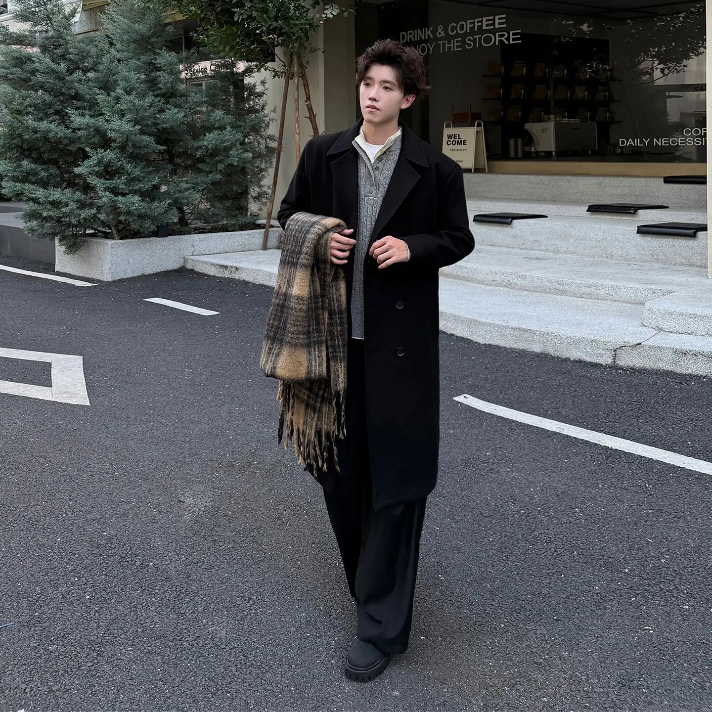 

Wool Blend V Neck Cable Knit Striped Mans Punk Fringe Colorful Burgundy Relaxed Crew Button Up Events Temperament Outwear Warmer