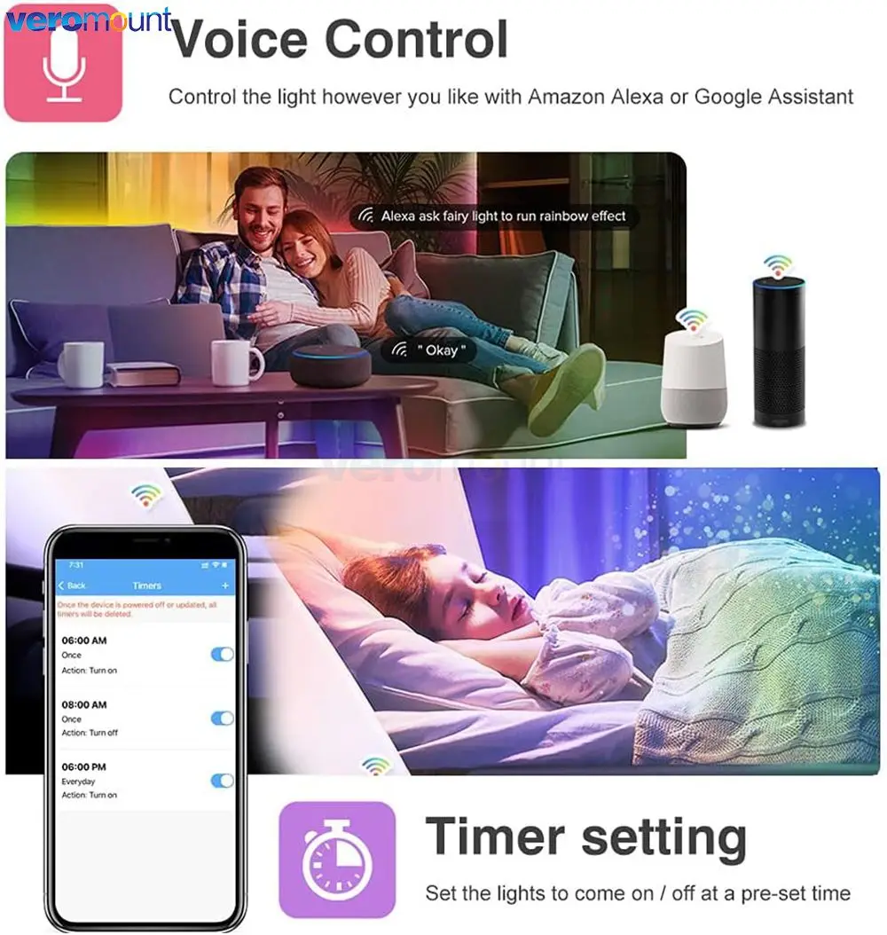 Magic Home Pro WiFi Pixel LED Contrôleur, Alexa, Google Home, Télécommande vocale pour DC 12V, 24V, Adressable WS2811, Bande RVB