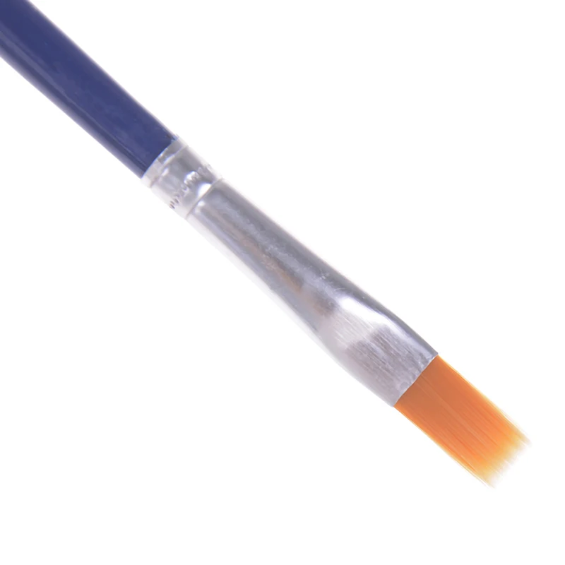 6 ชิ้น/เซ็ตแปรงทาสีสีน้ําแบนไนลอนจิตรกรรมชุดแปรง Art Supply