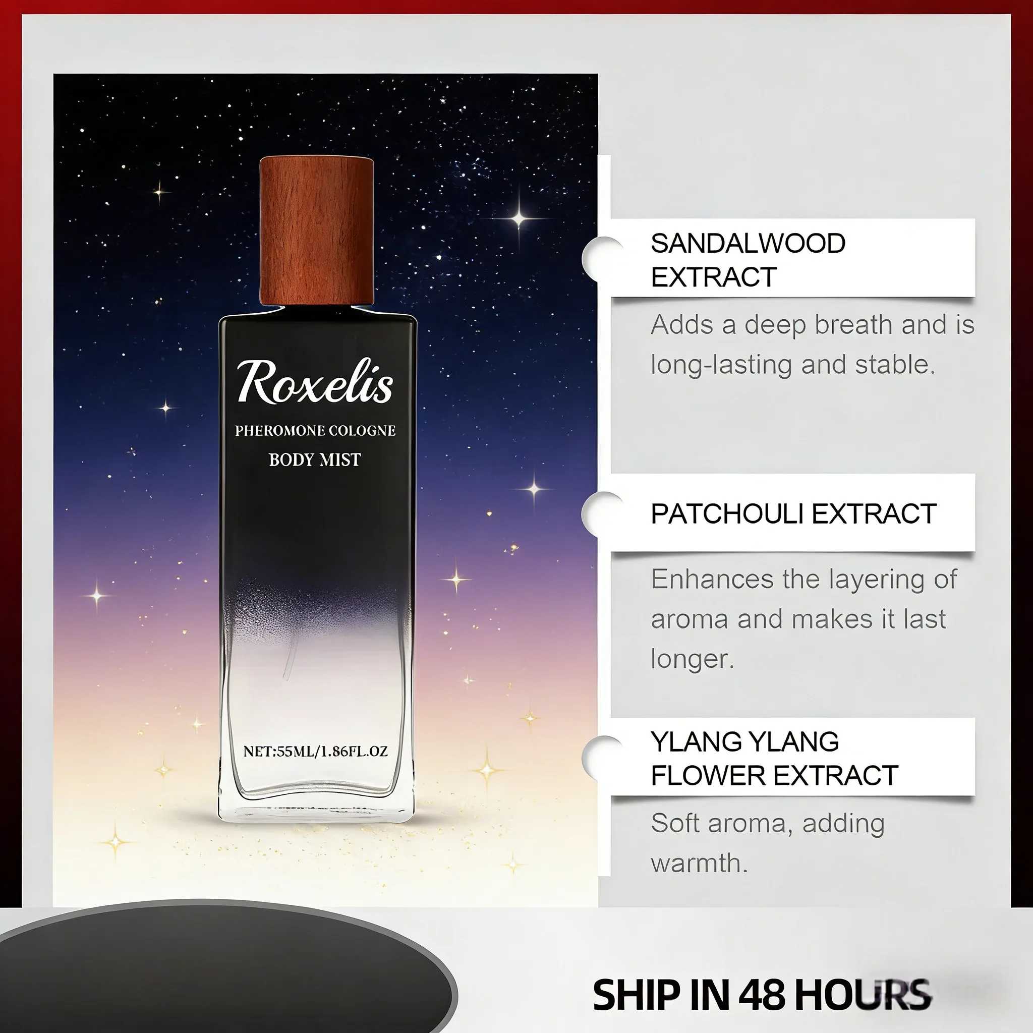 

55ml Premium Men’s Fragrance Long-Lasting Scent Elegant Gentleman Aroma Fresh Daily Wear Romantic Cologne