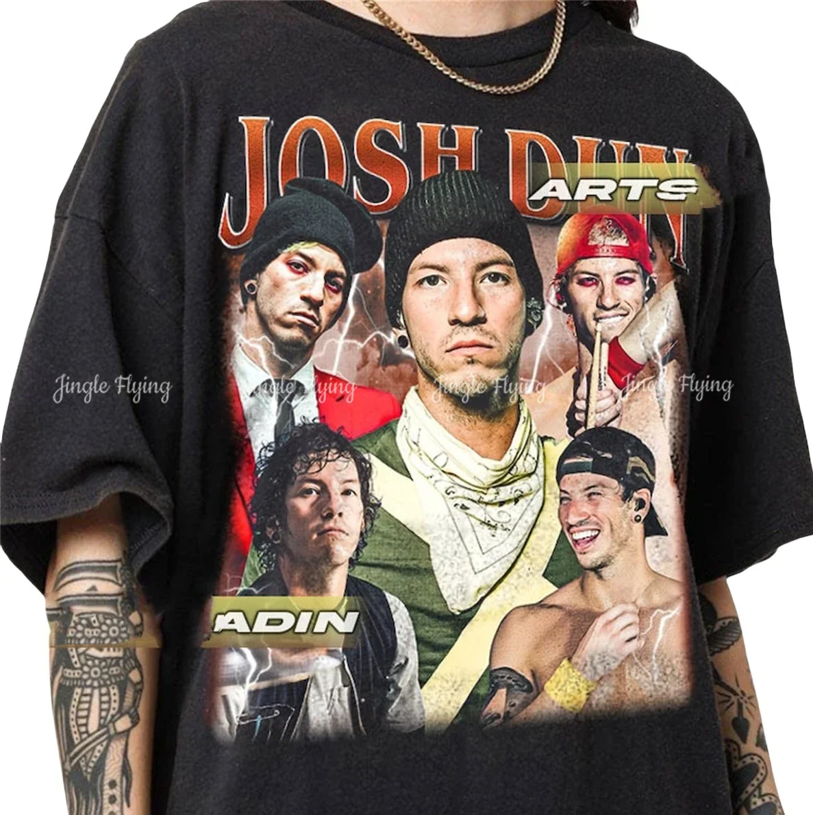 Josh Dun Unisex Softstyle T-Shirt Printable Retro Design Tribute Aesthetic Crewneck Sweatshirt Trendy Tee