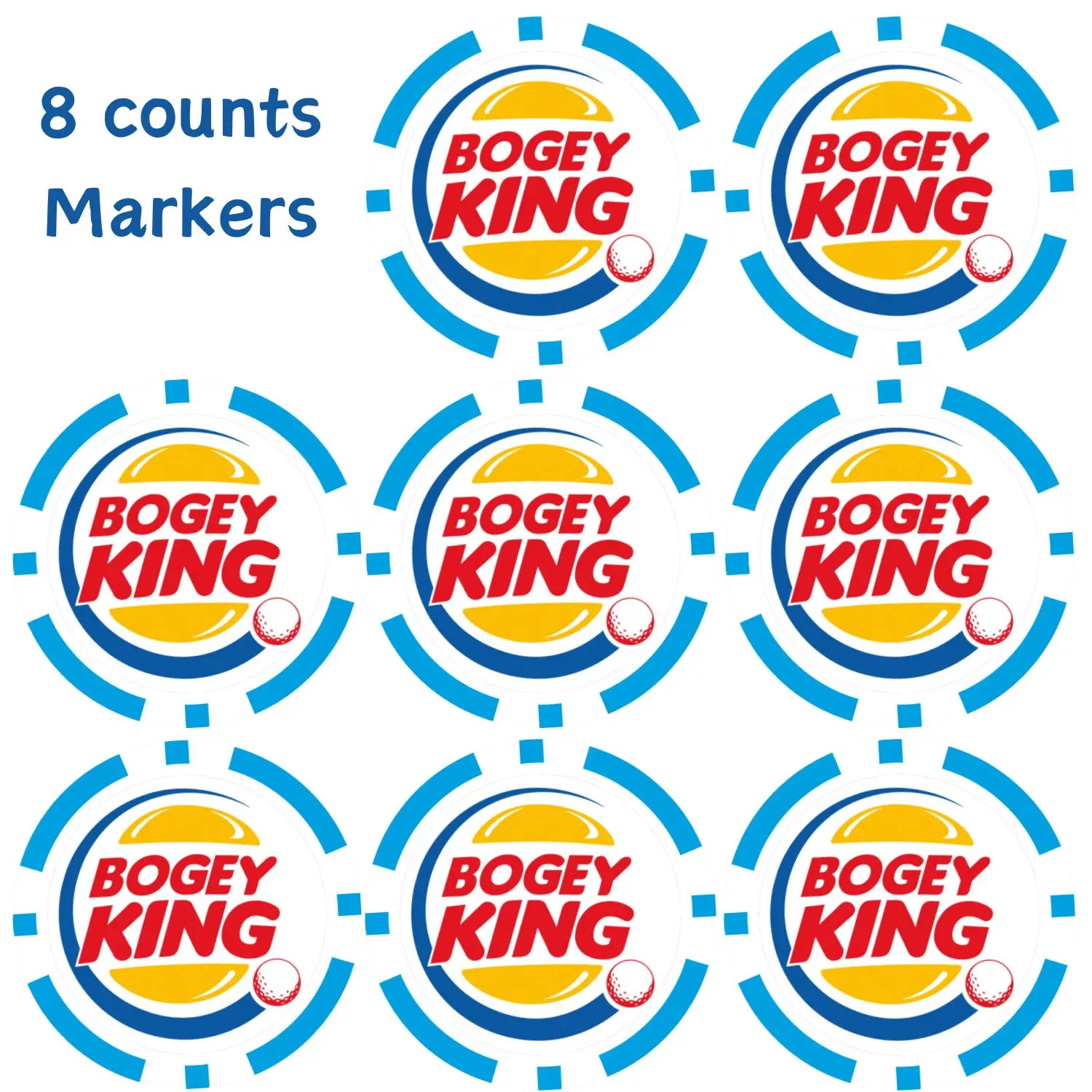 8 Counts Golf Ball Marker Poker Chips, Great Golf Accessories for Men Golfers Dad Boyfriend Husband Birthday Fathers Day