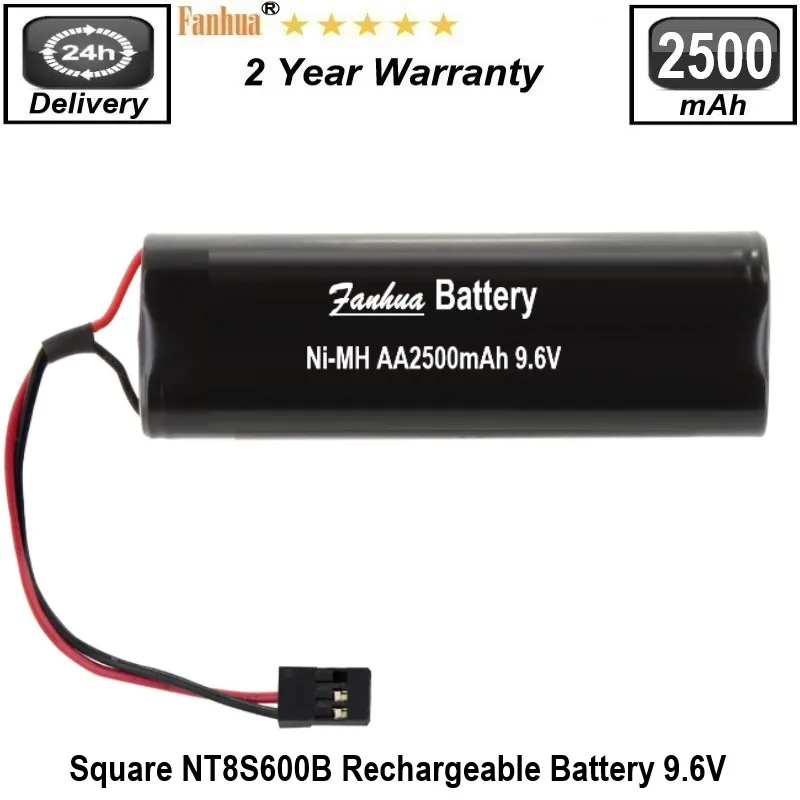 

9.6V 2.5Ah Receiver Battery Pack with Hitec Connectors High Capacity Futaba Battery Pack Square NT8S600B Rechargeable Battery