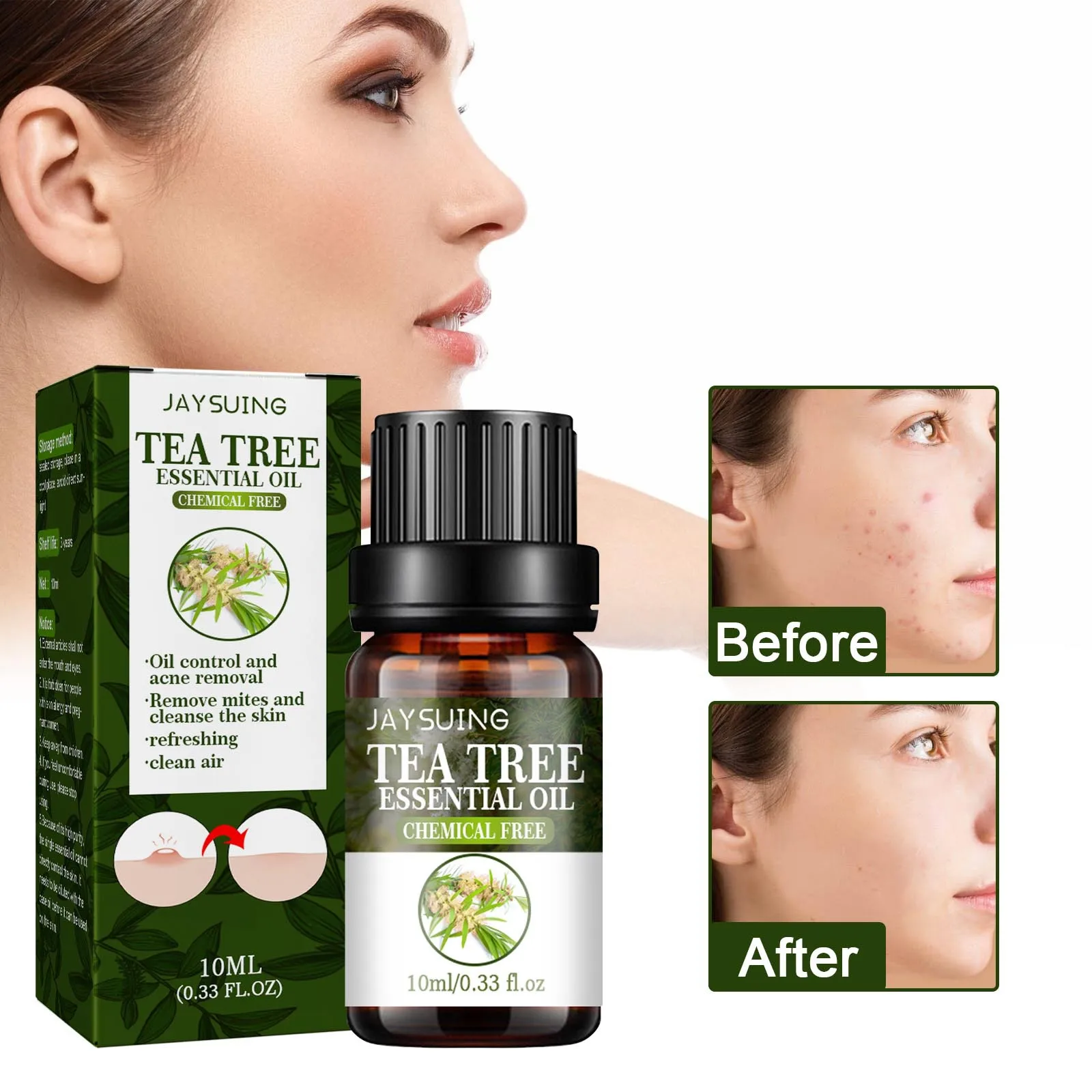 Tree Oil 100 Natural Tree Tea Oil Drops Activate Skin Cells Pore Shrinkage Essential Oils For Aromatherapy Diffuser Humidifier