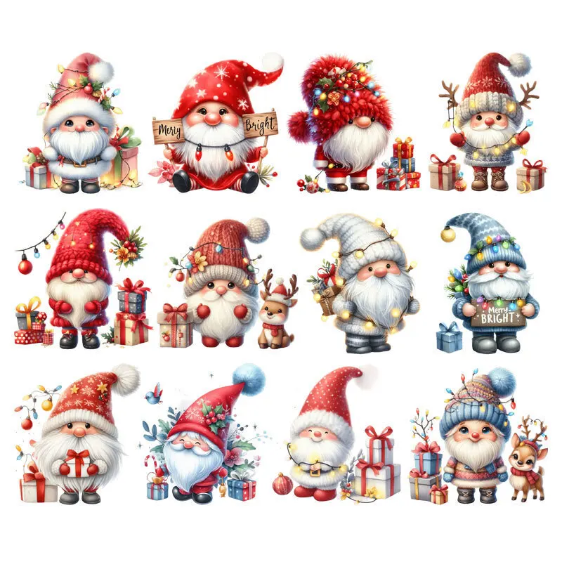 Baby Clothes Patches Christmas Santa Claus Heat Transfer DIY Iron-on Transfers Stickers Heat Print By Household Irons DIY