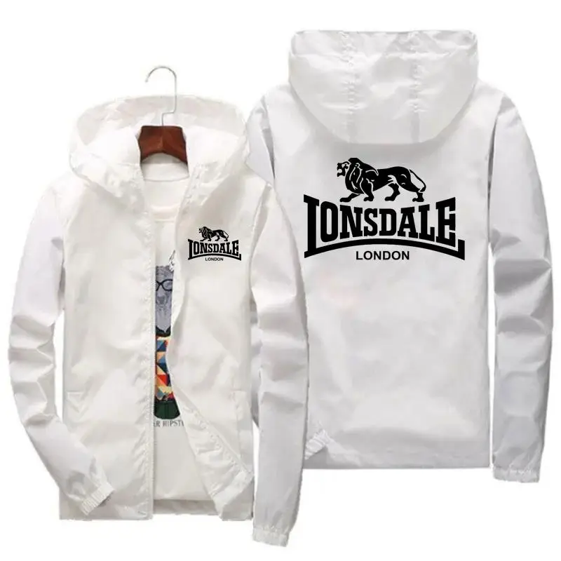 LONSDALE-Casaco à prova de chuva masculino, casaco de hip-hop masculino, esportivo, lazer, corrida à prova de UV, novo estilo, moda