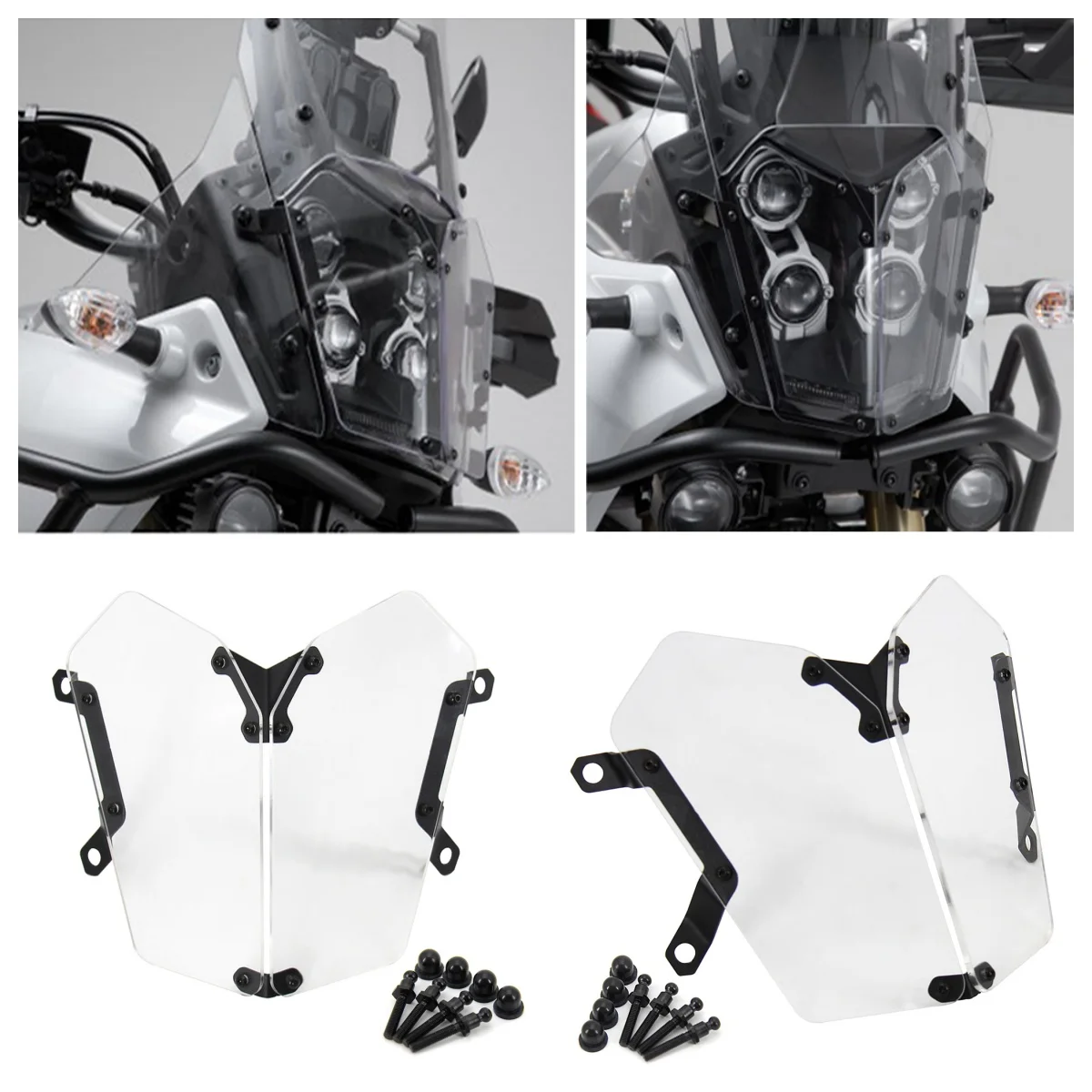 

Motorcycle Acrylic Headlight Protector For Yamaha Tenere 700 TENERE700 2019 Front Lamp Lens Cover Head Lights Transparent Guard