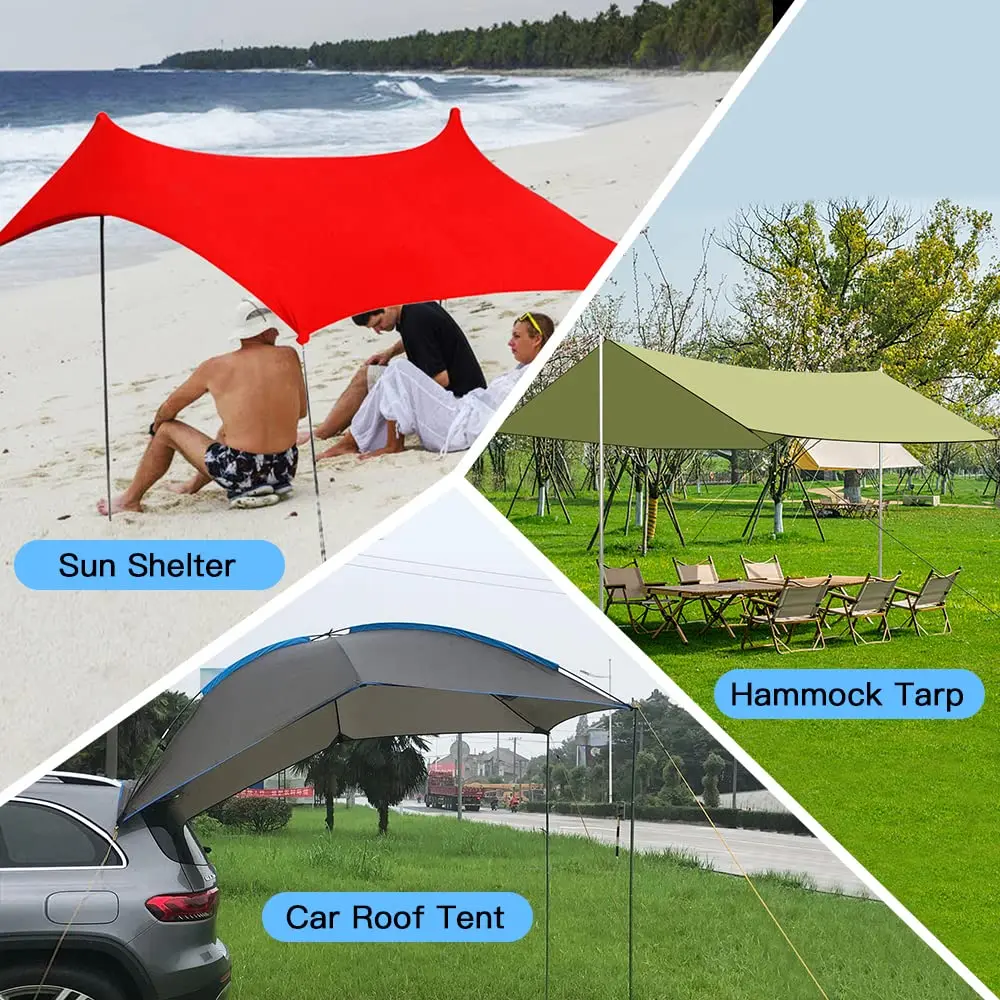 Aluminum Tarp Poles Adjustable Set of 2, Lightweight Telescoping Tent Poles for Tarp Canopy Shelter