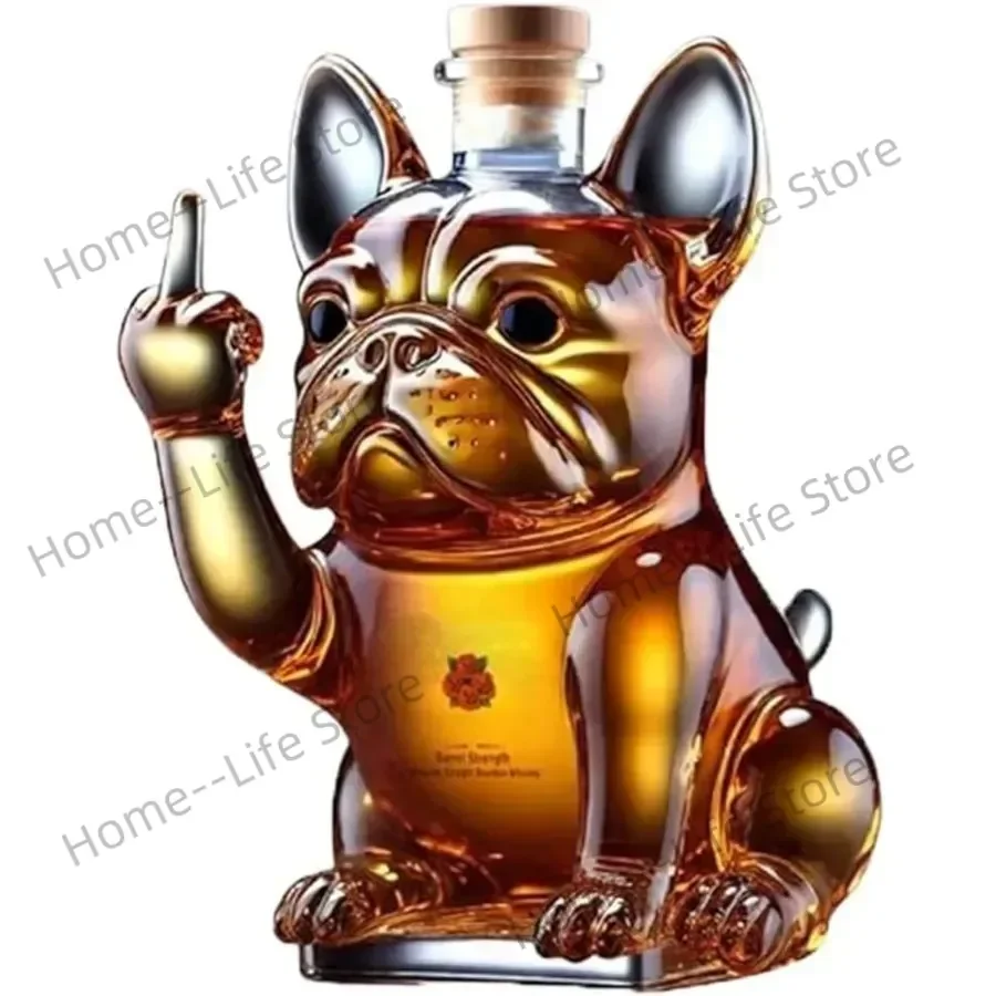 10 أوقية مضحك الاصبع الوسطى ويسكي الزجاج الدورق بطة السلاحف الكلب الزجاج ويسكي زجاجة نبيذ تمثال الديكور لشريط مكتب المنزل #5