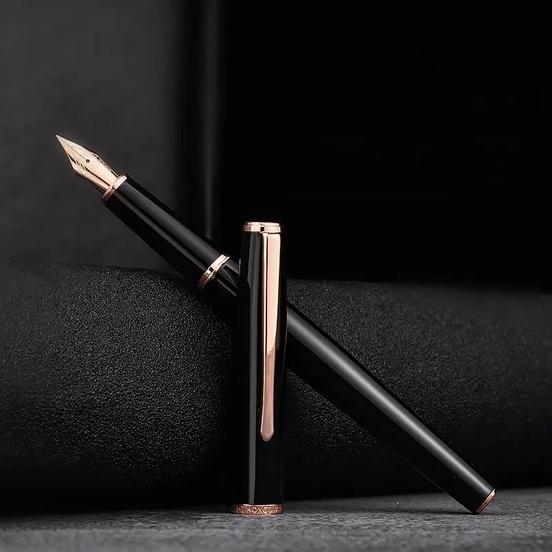 HONGDIAN 920 Rose Gold Fountain Pen Extra Fine/Fine Nib 0.4/0.5mm Ink Pen For Ladies Business Office School Supplies Stationery