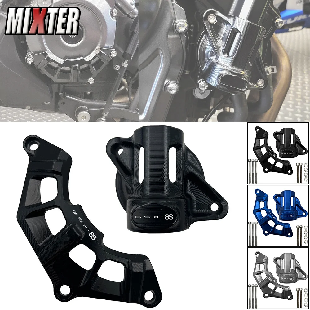 

Motorcycle CNC Parts Left & Right Engine Stator Protective Cover Guard Protectors Frame Slider For SUZUKI GSX8S GSX-8S 2023 2024