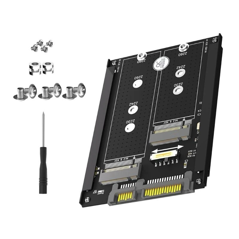 G6DD Metal Case Double B M.2 SSDs to 2.5inch SATA3.0 6Gbps Converters Adapter Card