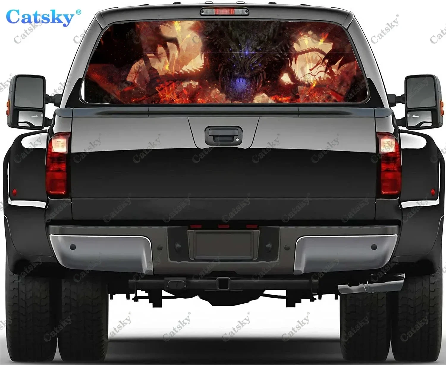 

Фэнтези существо заднее окно автомобильные наклейки и графические наклейки на заднее окно для грузовиков, наклейка на окно автомобиля винил