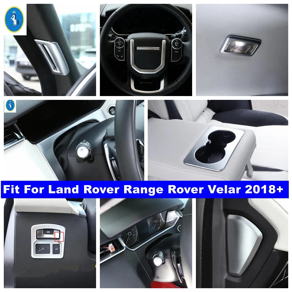 

Car Matte Interior Pillar A Air AC / Water Cup Holder / Head Lights Cover Trim Fit For Land Rover Range Rover Velar 2018 - 2022