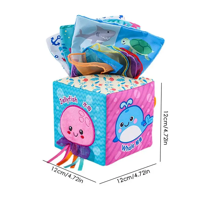 Tissue Box Toy Soft Crinkle Sensory Toys Early Development Activities For Kids Ages 0-2 Educational Toys Learning Tool