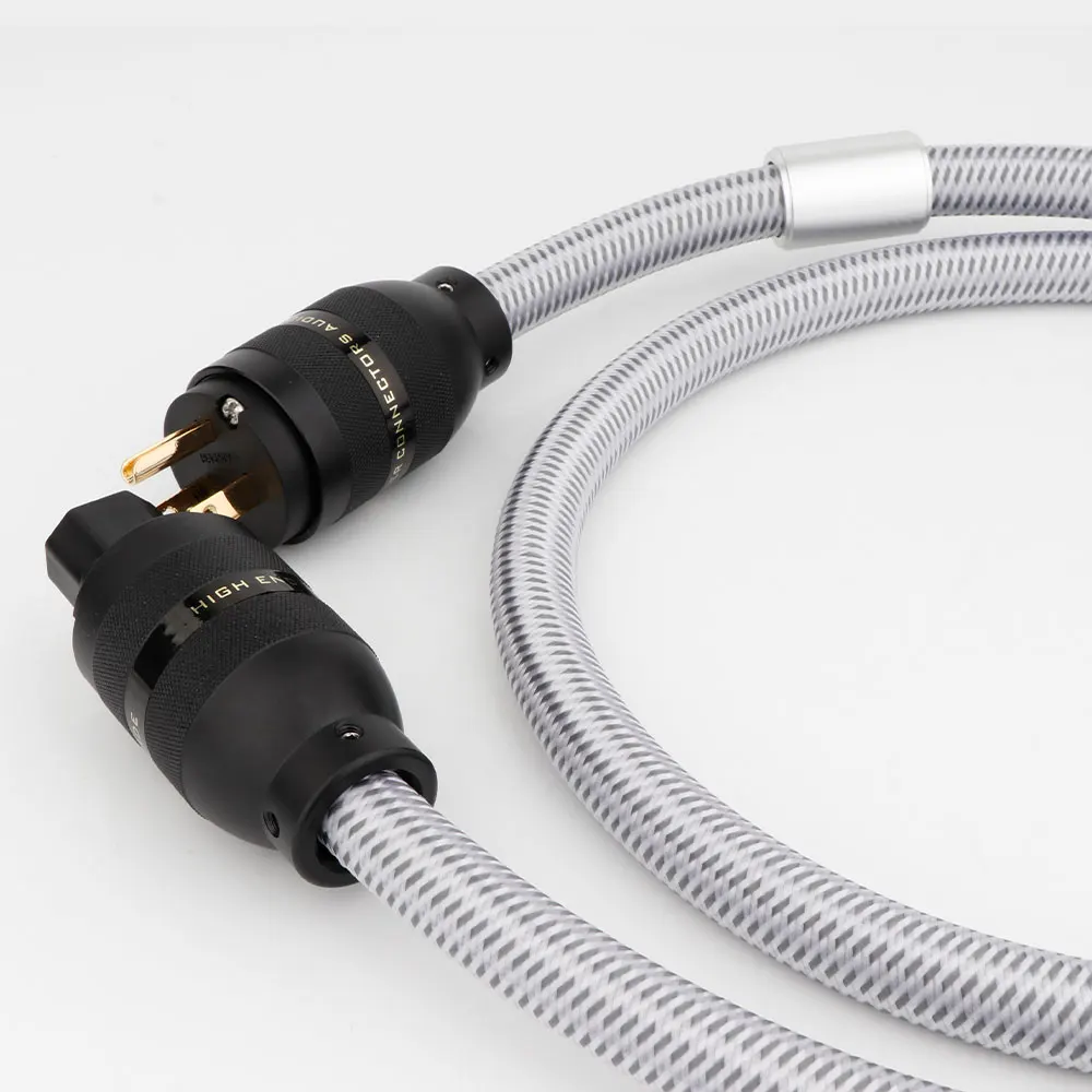 HiFi Power Cable 13AWG Audiophile Power Cable Pure Copper Plugs 125V 15A, Ac Power Cord Pc Braided Sleeves Power Line Equipment