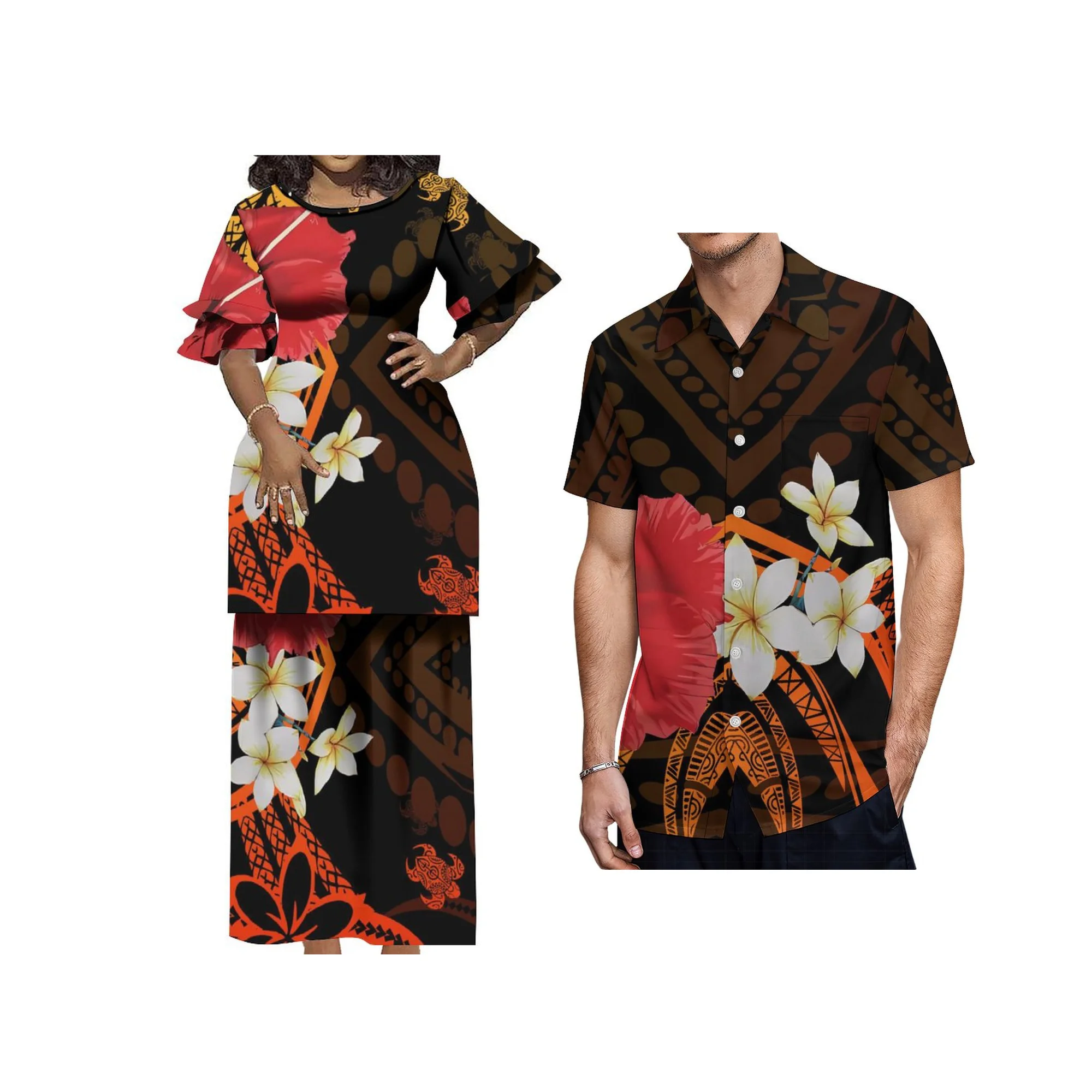 

Print On Demand Suit Dress Custom Puletasi Print Summer New Petal Sleeve Women's Dress