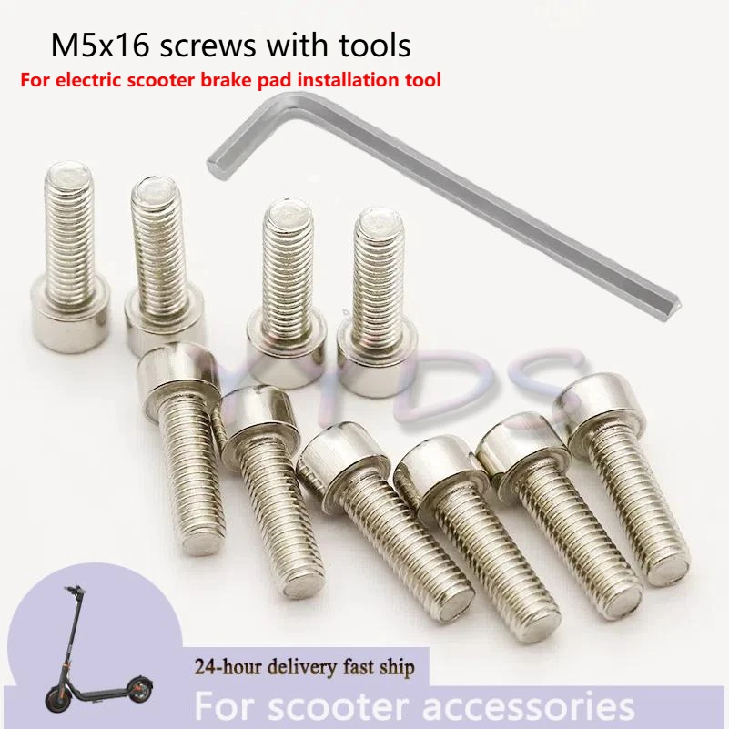 10 PCS M5x16 Screws with Tool Citycoco Electric Scooter Brake Disc Stainless Steel Modification Accessories