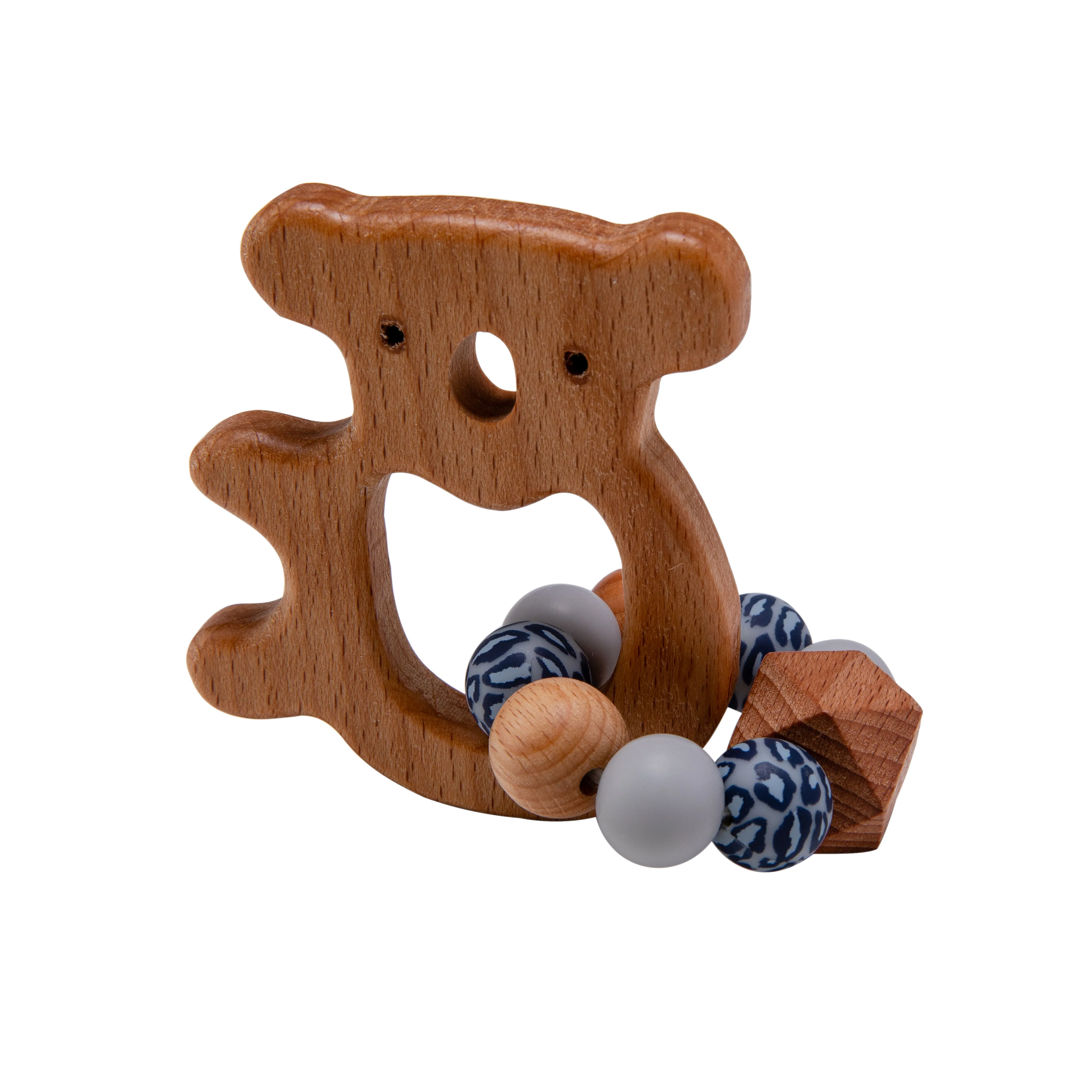 

Baby Wooden Bracelet Baby Teether Food Grade Silicone Beads Beech Wood Montessori Bracelets Newborn Chewing Molar Teething Toys