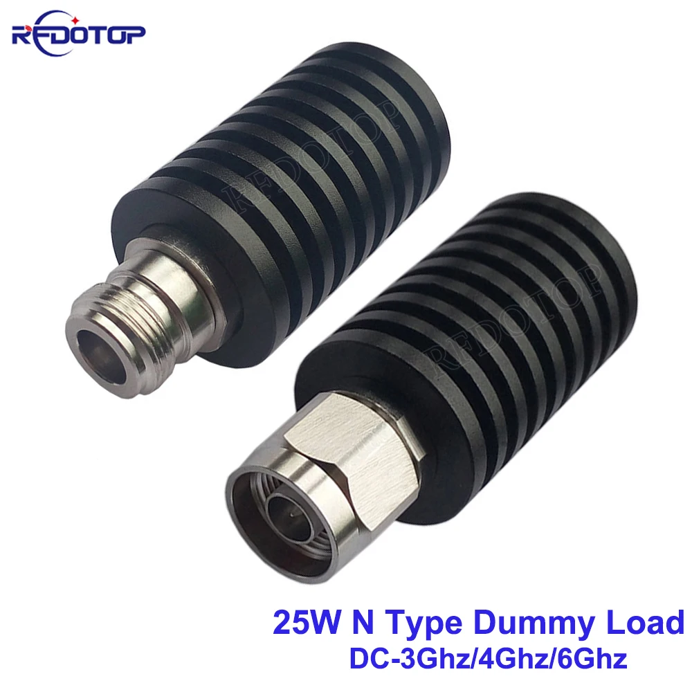 

25W N Male/Female Connector RF Coaxial Termination Dummy Load DC-3GHz/4Ghz/6GHz 50ohm Nickel Plated RF Accessories