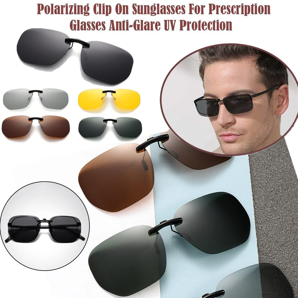 

Men Driving Clip On Sunglasses for Myopia Eyeglasses Polarized Women Square Night Vision Fishing UV400 Sun Glasses