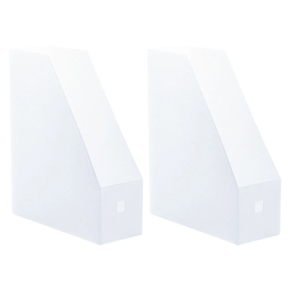 2 Pcs White Bookshelf File Storage Rack Multipurpose Document Holder Accessories Desktop Organizer Transparent Office