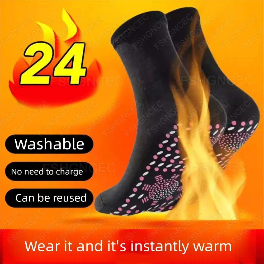 Self-Heating Socks Winter Thermal Insoles for Shoes Woman Man Warm Foot Cushions for Cold Protection Acupressure Massage Sock