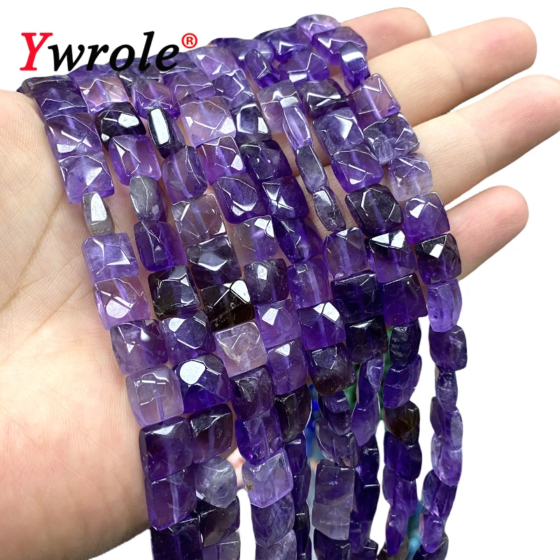 

10x5mm Faceted Square Natural Quartz Amethyst Loose Stone Spacer Beads for Jewelry Making Diy Bracelets Earrings Accessories