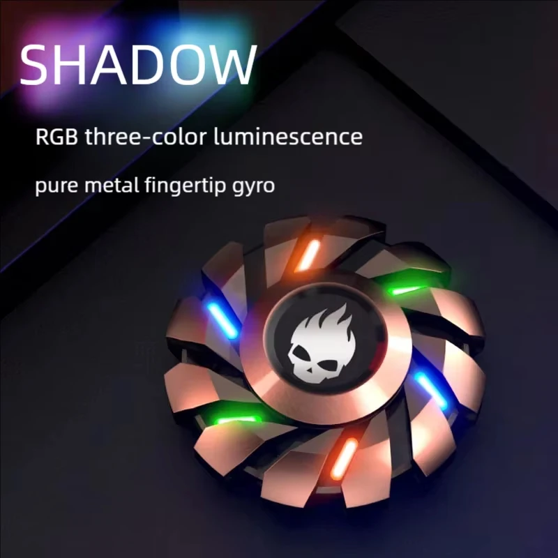 Novo luminoso fidget spinner edc metal alívio do estresse arco-íris luz dedos brinquedo para crianças adulto entrega rápida produtos