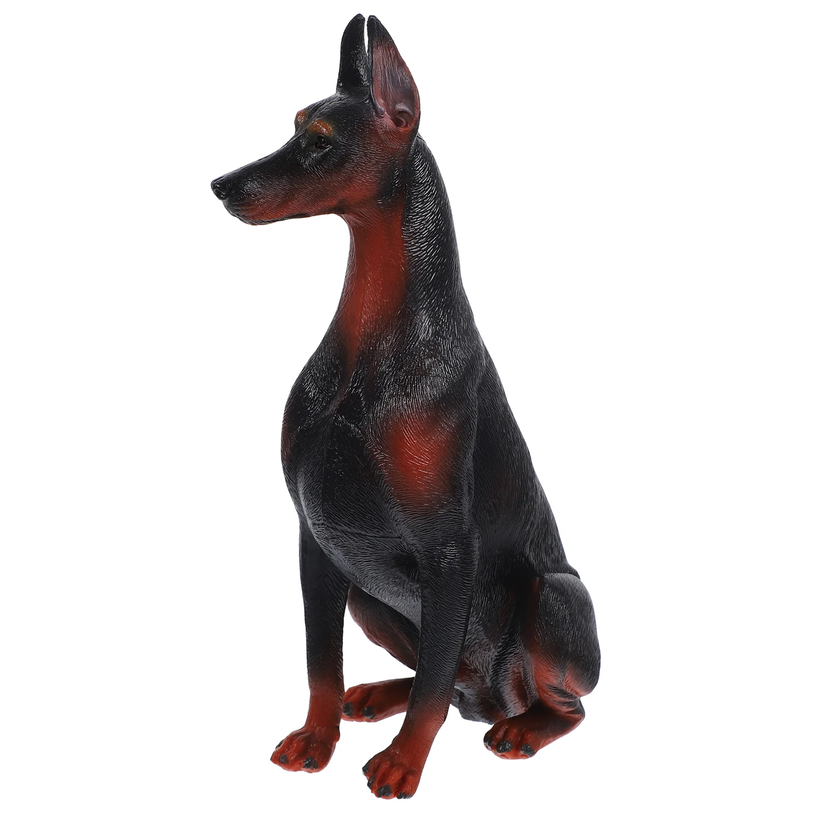 

Ornaments for Kids Simulation Doberman Pinscher Model Decoration Dog Figure Artificial Sculpture Black Animal Toy Child