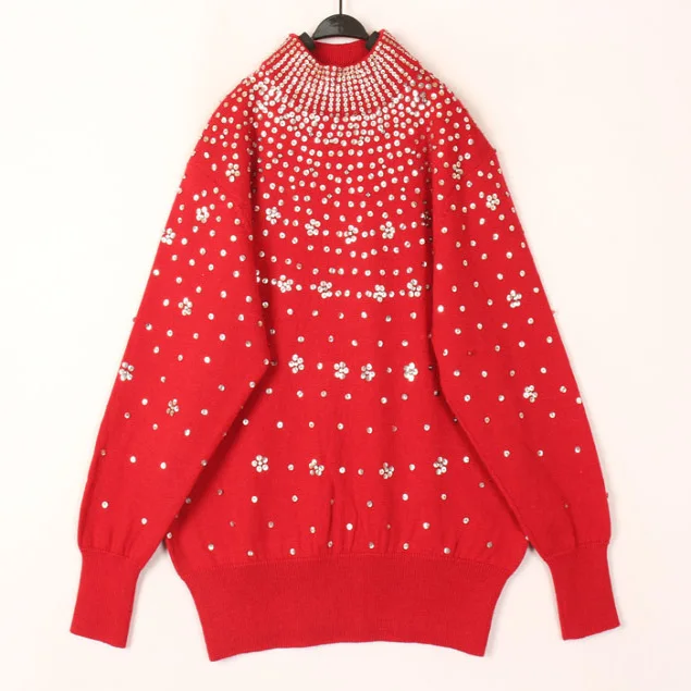 

Sweet Ethnic Sle Hooked Wool Sweater Overhead Coat Japanese Harajuku Wind Vintage One of a Kind Commute Loose Long Sve