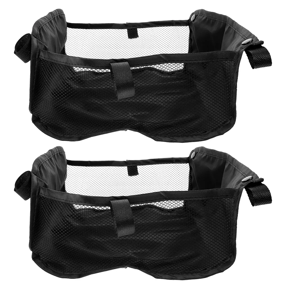 

2Pcs Universal Stroller Storage Basket Large Mesh Cargo Net for Stroller Organizer Bottom Bag Travel Essential Baby Car