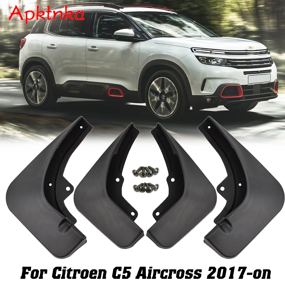Juego de guardabarros para Citroen C5 Aircross, 2017 -on, guardabarros delanteros y traseros, deflector, guardabarros, 2018, 2019, 2020
