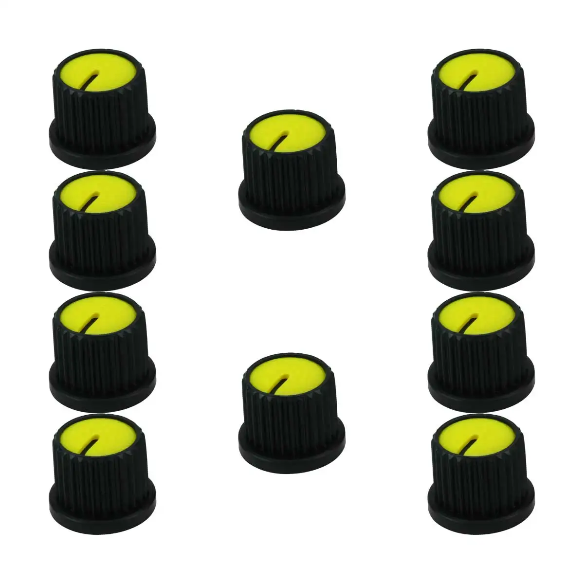 10x Round Stated Knob Button With Screw Ad209-Yellow