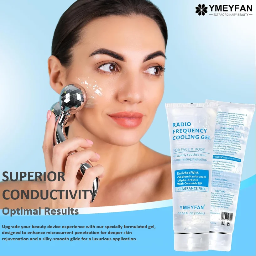 Conductive Gel for Microcurrent Facial Hydrating Gel Primer With Hyaluronic Acid Ceramide NP Fragrance-Free Radio Frequency Gel