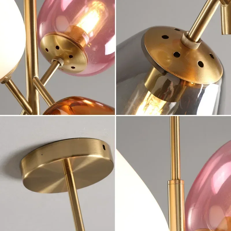 Creative Glass Balloon Modern Nordic Personality Simple Children Colorful Warmth Room Princess Bedroom Chandelier LED Light