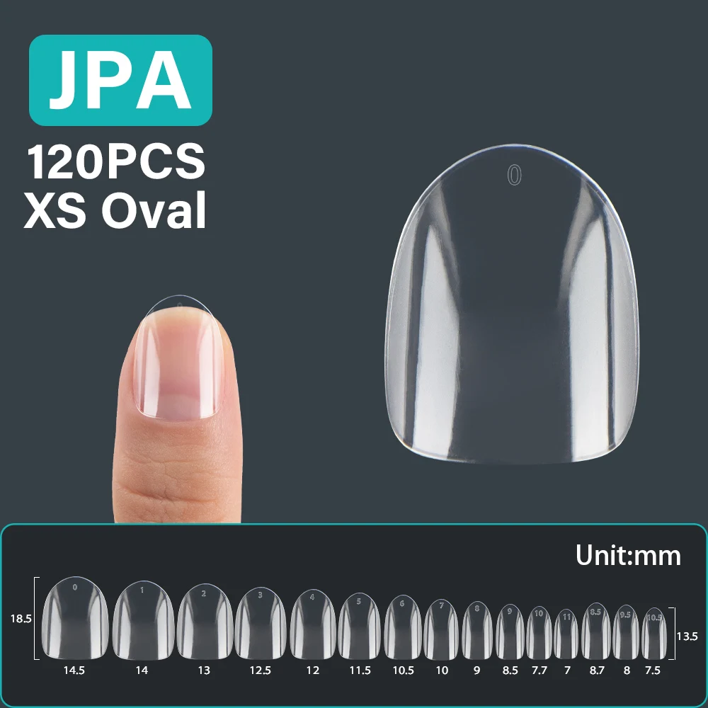 120Pcs Artificial Nails M/S/ XS Short Oval Square Almond Fake Nail Press On Nail Extension Gel X Capsule False Nails Tips