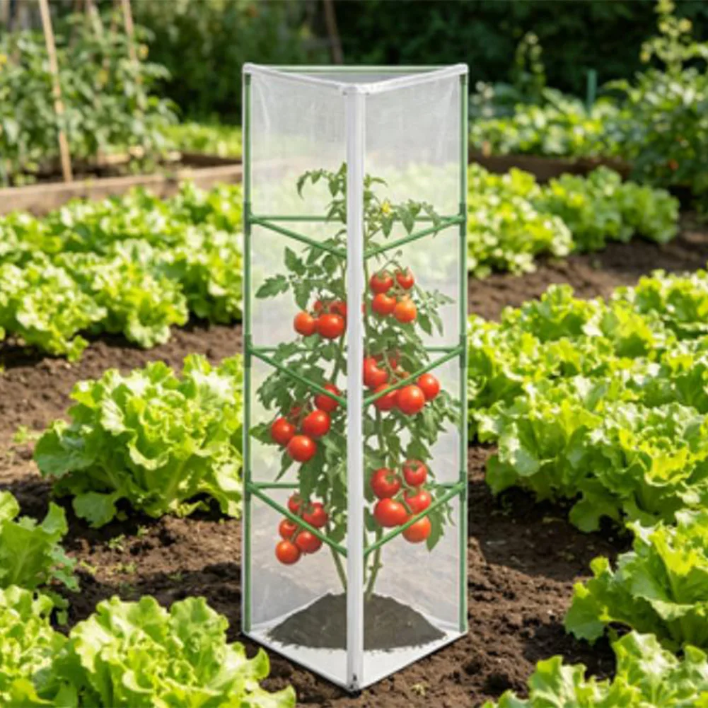 For Triangle Plant Cage Netting with Zipper Entry and Drawstring Hem for Outdoor for protection of Vegetables and Fruits
