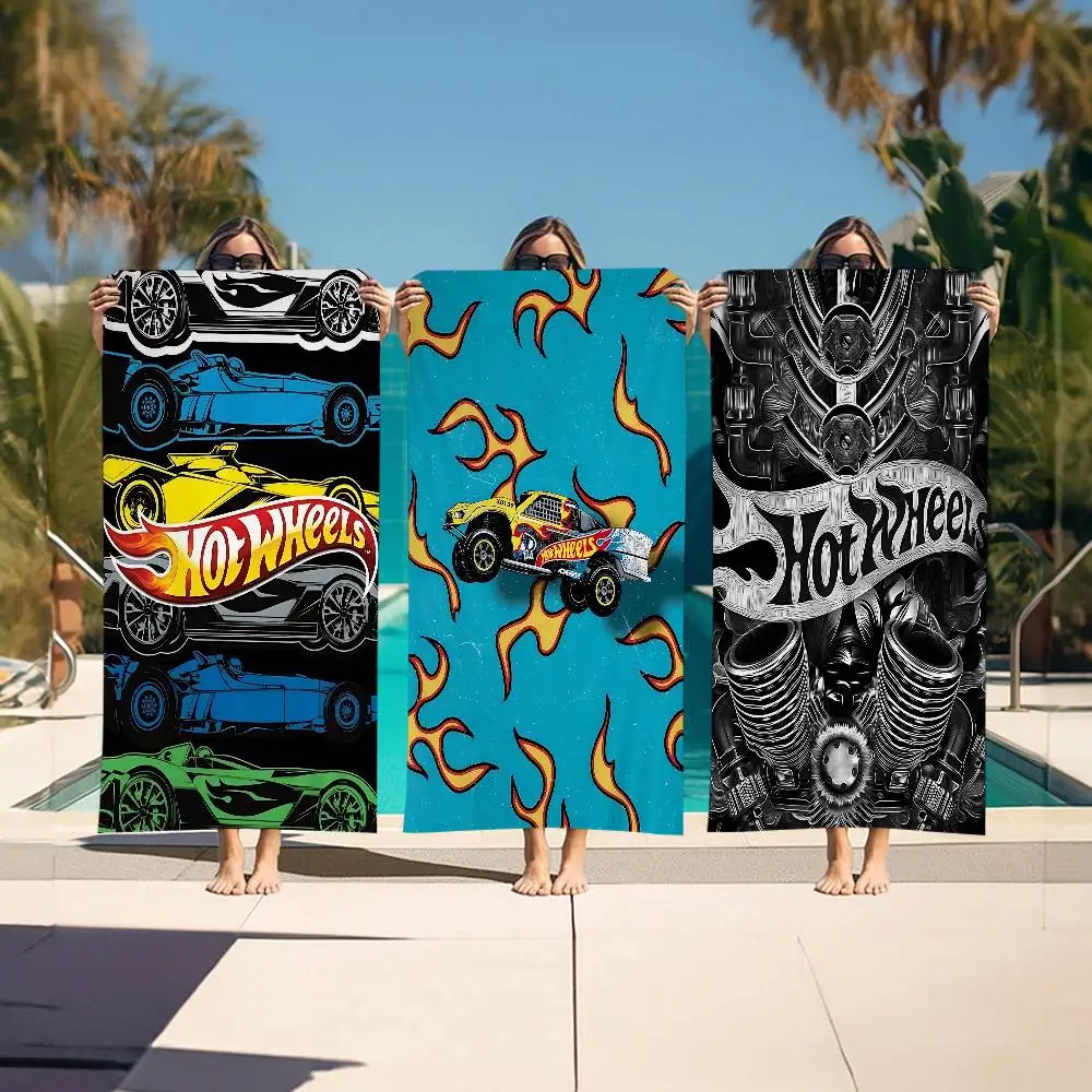 Car Game Hot W-Wheels Microfiber Blanket Quick Drying Beach Towels Oversized Printing Super Absorbent Pool Towel Blanket